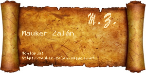 Mauker Zalán névjegykártya